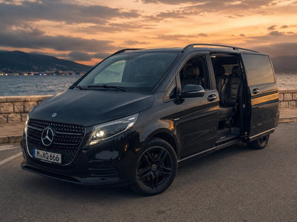 Mercedes Classe V noire de JET VTC, chauffeur privé à Nice